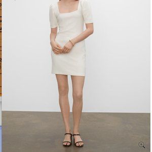 Club Monaco White Puff Sleeve Mini Dress; Size small